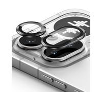 Ringke Camera Lens Frame Glass Compatible avec Nothing Phone (4a) Pro Protection d'Objectif en Verre Trempé 9H avec Cadre en Aluminium Anti-Rayures Haute Clarté - Black