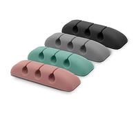 Ringke Silicone Cable Organizer Clip de Câble Durable Organisateur de Câble, [4 Pack] Accessoire Adhésif Silicone TPU de Gestion de Clips pour Câbles pour Ordinateur Portable Maison et Bureau