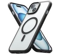 Ringke Compatible avec Coque iPhone 15 [Fusion Bold Matte Magnetic] Magnétique Anti-Jaunissement Translucide Rigide Back TPU Souple Bumper Étui Antichoc Protection - Matte Black