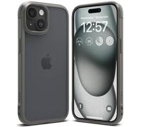 Ringke Compatible avec Coque iPhone 15 [Fusion Matte] Anti-Jaunissement Translucide Solide Rigide Back TPU Souple Bumper Étui Antichoc Protection - Bold Matte Gray