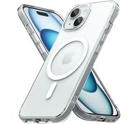 Ringke Compatible avec Coque iPhone 15 [Fusion Matte Magnetic] Magnétique Translucide Rigide Back TPU Souple Bumper Étui Antichoc Protection Anti-Empreintes Digitales - Matte Clear