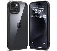 Ringke Compatible avec Coque iPhone 15 Plus [Fusion] Anti-Jaunissement Transparente Clear Rigide Polycarbonate Back TPU Souple Bumper Étui Antichoc de Protection - Bold Black
