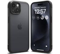 Ringke Compatible avec Coque iPhone 15 Plus [Fusion Matte] Anti-Jaunissement Translucide Solide Rigide Back TPU Souple Bumper Étui Antichoc Protection - Bold Matte Black