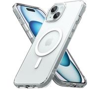 Ringke Compatible avec Coque iPhone 15 Plus [Fusion Matte Magnetic] Magnétique Translucide Rigide Back TPU Souple Bumper Étui Antichoc Protection Anti-Empreintes Digitales - Matte Clear
