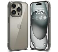 Ringke Compatible avec Coque iPhone 15 Pro [Fusion] Anti-Jaunissement Transparente Clear Rigide Polycarbonate Back TPU Souple Bumper Étui Antichoc de Protection - Bold Gray