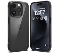 Ringke Compatible avec Coque iPhone 15 Pro [Fusion] Anti-Jaunissement Transparente Clear Rigide Polycarbonate Back TPU Souple Bumper Étui Antichoc de Protection - Bold Black