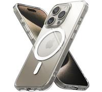 Ringke Compatible avec Coque iPhone 15 Pro [Fusion Magnetic] Magnétique Transparente Clear Rigide Polycarbonate Back TPU Souple Bumper Étui Antichoc de Protection - Clear