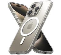 Ringke Compatible avec Coque iPhone 15 Pro [Fusion Matte Magnetic] Magnétique Translucide Rigide Back TPU Souple Bumper Étui Antichoc Protection Anti-Empreintes Digitales - Matte Clear