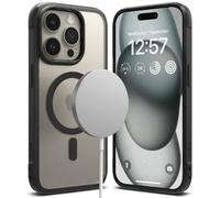 Ringke Compatible avec Coque iPhone 15 Pro Max [Fusion Bold Matte Magnetic] Magnétique Anti-Jaunissement Translucide Rigide Back TPU Souple Bumper Étui Antichoc Protection - Matte Black