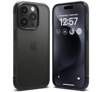 Ringke Compatible avec Coque iPhone 15 Pro Max [Fusion Matte] Anti-Jaunissement Translucide Solide Rigide Back TPU Souple Bumper Étui Antichoc Protection - Bold Matte Black
