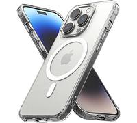 Ringke Compatible avec Coque Magnétique iPhone 14 Pro [Fusion Magnetic] Translucide Rigide Back TPU Souple Bumper Étui Antichoc de Protection Anti-Empreintes Digitales - Matte Clear