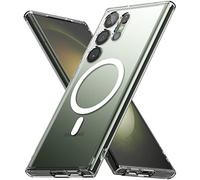 Ringke Compatible avec Coque Magnétique Samsung Galaxy S23 Ultra 5G [Fusion Magnetic] Translucide Rigide Back TPU Souple Bumper Étui Antichoc de Protection Anti-Empreintes Digitales - Matte Clear