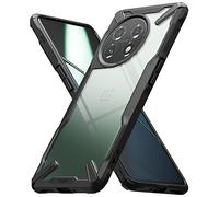 Ringke Compatible avec Coque OnePlus 11 5G [Fusion-X] Antichoc Protection [Militaire Défense] Résistant aux Rayures Polycarbonate Solide Rigide TPU Bumper - Black