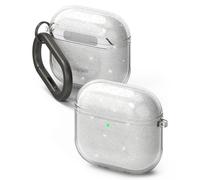 Ringke Coque Air pour AirPods 4 Ultra Fine Mince Souple Légère TPU Étui Housse de Protection AirPods 4 Accessoires - Glitter Clear