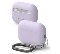 Ringke Coque Compatible AirPods Pro 3 Étui Silicone avec Doublure Microfibre, Ultra Mince et Souple, Bumper Antichoc Léger, Protection Durable avec Mousqueton Chromé - Light Purple