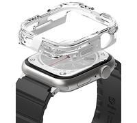 Ringke Coque Compatible avec Apple Watch 9/8 / 7 45mm, SE3 / SE2 / SE / 6/5 / 4 44mm [Fusion Bumper] Transparente Solide Rigide Bumper pour Apple Watch 45mm, Apple Watch 44mm - White