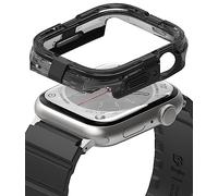 Ringke Coque Compatible avec Apple Watch 9/8 / 7 45mm, SE3 / SE2 / SE / 6/5 / 4 44mm [Fusion Bumper] Transparente Solide Rigide Bumper pour Apple Watch 45mm, Apple Watch 44mm - Black