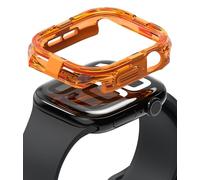 Ringke Coque Compatible avec Apple Watch Series 11/10 46mm Case Accessoires [Fusion Bumper] Étui Transparente Solide Rigide Bumper Antichoc Protection - Neon Orange
