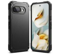 Ringke Coque Compatible avec Google Pixel 9a Case Accessoires [Rugged Gear] Antichoc Protection Antidérapant Flexible Ultra Fine TPU Souple Bumper Durable Étui - Black