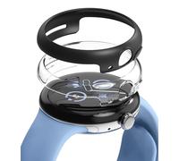 Ringke Coque Compatible avec Google Pixel Watch 2 (2023) [Slim] Transparente Solide Rigide Bumper pour Google Pixel Watch 2 41mm - Clear & Matte Black (2 Pack)