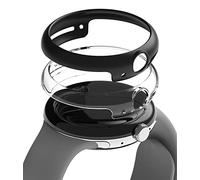 Ringke Coque Compatible avec Google Pixel Watch 41mm [Slim] Transparente Rigide Bumper - Clear & Matte Black (2 Pack)