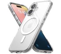 Ringke Coque Compatible avec iPhone 16 [Fusion Magnetic] Magnétique Transparente Clear Ultra Fine Solide Rigide Back Souple Bumper Antichoc Protection Étui iPhone 16 Case Accessoires