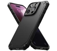 Ringke Coque Compatible avec iPhone 16 Pro Max [Rugged Gear] Antichoc Protection Antidérapant Flexible Ultra Fine TPU Souple Bumper Durable Étui iPhone 16 Pro Max Case Accessoires - Black