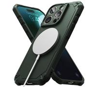 Ringke Coque Compatible avec iPhone 16 Pro Max [Rugged Gear Magnetic] Magnétique Antichoc Protection Flexible Ultra Fine Bumper Durable Étui iPhone 16 Pro Max Case Accessoires - Dark Green