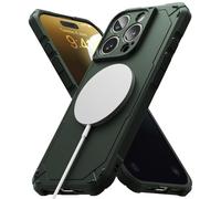 Ringke Coque Compatible avec iPhone 16 Pro [Rugged Gear Magnetic] Magnétique Antichoc Protection Flexible Ultra Fine Bumper Durable Étui iPhone 16 Pro Case Accessoires - Dark Green