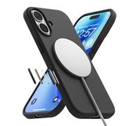 Ringke Coque Compatible avec iPhone 17 Case Accessoires [Silicone Magnetic] Magnétique Microfibre Douce Silicone Bumper Ultra Mince Fine Souple Légère Étui - Black