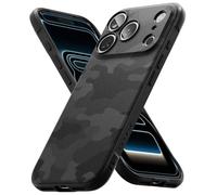 Ringke Coque Compatible avec iPhone 17 Pro Case Accessoires [Onyx] Antichoc Protection Antidérapant Flexible Ultra Fine TPU Souple Bumper Durable Étui Trou de Sangle Bandoulière - Camo Black