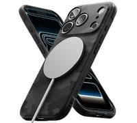 Ringke Coque Compatible avec iPhone 17 Pro Case Accessoires [Onyx Magnetic] Magnétique Antidérapant Flexible Ultra Fine Bumper Durable Étui Trou de Sangle Bandoulière - Magnetic Camo Black