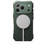 Ringke Coque Compatible avec iPhone 17 Pro Case Accessoires [Rugged Gear Magnetic] Magnétique Antichoc Protection Ultra Fine Bumper Durable Étui Trou de Sangle Bandoulière - Magnetic Dark Green