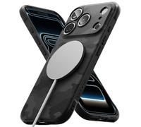 Ringke Coque Compatible avec iPhone 17 Pro Max Case Accessoires [Onyx Magnetic] Magnétique Antidérapant Flexible Ultra Fine Bumper Durable Étui Trou de Sangle Bandoulière - Magnetic Camo Black