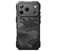 Ringke Coque Compatible avec iPhone 17 Pro Max Case Accessoires [Rugged Gear] Antichoc Protection Flexible Ultra Fine TPU Souple Bumper Durable Étui Trou de Sangle Bandoulière - Camo Black
