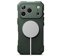 Ringke Coque Compatible avec iPhone 17 Pro Max Case Accessoires [Rugged Gear Magnetic] Magnétique Antichoc Protection Ultra Fine Bumper Durable Étui Trou de Sangle Bandoulière - Magnetic Dark Green