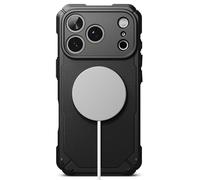 Ringke Coque Compatible avec iPhone 17 Pro Max Case Accessoires [Rugged Gear Magnetic] Magnétique Antichoc Protection Ultra Fine Bumper Durable Étui Trou de Sangle Bandoulière - Magnetic Black