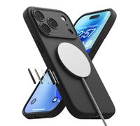 Ringke Coque Compatible avec iPhone 17 Pro Max Case Accessoires [Silicone Magnetic] Magnétique Microfibre Douce Silicone Bumper Ultra Mince Fine Souple Légère Étui - Black