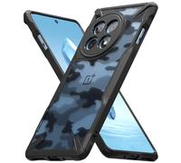 Ringke Coque Compatible avec OnePlus 12R [Fusion-X] Antichoc Protection [Militaire Défense] Résistant aux Rayures Polycarbonate Solide Rigide TPU Bumper pour Coque OnePlus 12R - Camo Black