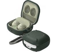 Ringke Coque Compatible avec Samsung Galaxy Buds FE/Galaxy Buds 2 Pro/Buds 2 / Galaxy Buds Pro/Buds Live [Onyx] Antidérapant Anti-Rayures avec Mousqueton - Dark Green