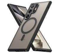 Ringke Coque Compatible avec Samsung Galaxy S24 Ultra [Fusion Bold Matte Magnetic] Magnétique Rigide Back TPU Souple Bumper Étui Antichoc Protection pour Coque S24 Ultra - Matte Black