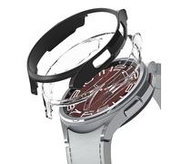 Ringke Coque Compatible avec Samsung Galaxy Watch 6 Classic 47mm [Slim] Transparente Solide Rigide Bumper pour Samsung Watch 6 Classic 47mm - Clear & Matte Black (2 Pack)