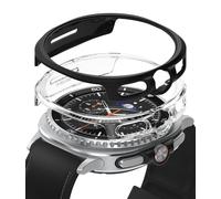 Ringke Coque Compatible avec Samsung Galaxy Watch 8 Classic 46mm [Slim] Case Accessoires Transparente Solide Rigide Bumper - Clear & Matte Black (2 Pack)