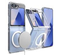 Ringke Coque Compatible avec Samsung Galaxy Z Flip 6 / Z Flip 7 FE Étui Case Accessoires [Fusion Magnetic] Magnétique Transparente Ultra Fine Rigide Back Souple Bumper Protection - Magnetic Clear