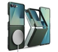 Ringke Coque Compatible avec Samsung Galaxy Z Flip 7 Case Accessoires [Onyx Magnetic] Magnétique Antidérapant Antichoc Protection Flexible Ultra Fine Souple Bumper Durable Étui - Magnetic Dark Green