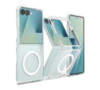 Ringke Coque Compatible avec Samsung Z Flip 7 [Fusion Magnetic] Magnétique Transparente Ultra Fine Solide Rigide Back Souple Bumper Antichoc Protection Étui Galaxy Z Flip 7 Case - Magnetic Clear