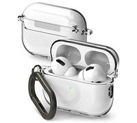 Ringke Coque Hinge Compatible avec AirPods Pro 2 (2022) [Hinge Case] Transparente Étui Protecteur Anti-Rayures Polycarbonate Solide Housse de Protection Coque AirPods Pro 2 avec Mousqueton - Clear