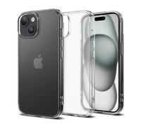Ringke Coque Matte pour iPhone 15 [Fusion Matte] Translucide Solide Rigide Polycarbonate Back TPU Souple Bumper Étui Antichoc Protection - Matte Clear