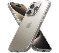 Ringke Coque Matte pour iPhone 15 Pro Max [Fusion Matte] Translucide Solide Rigide Back TPU Souple Bumper Étui Antichoc Protection - Matte Clear