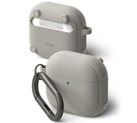 Ringke Coque Onyx Magnetic pour AirPods 4 Antidérapant Anti-Rayures Étui TPU Housse de Protection avec Mousqueton AirPods 4 Accessoires - Warm Gray